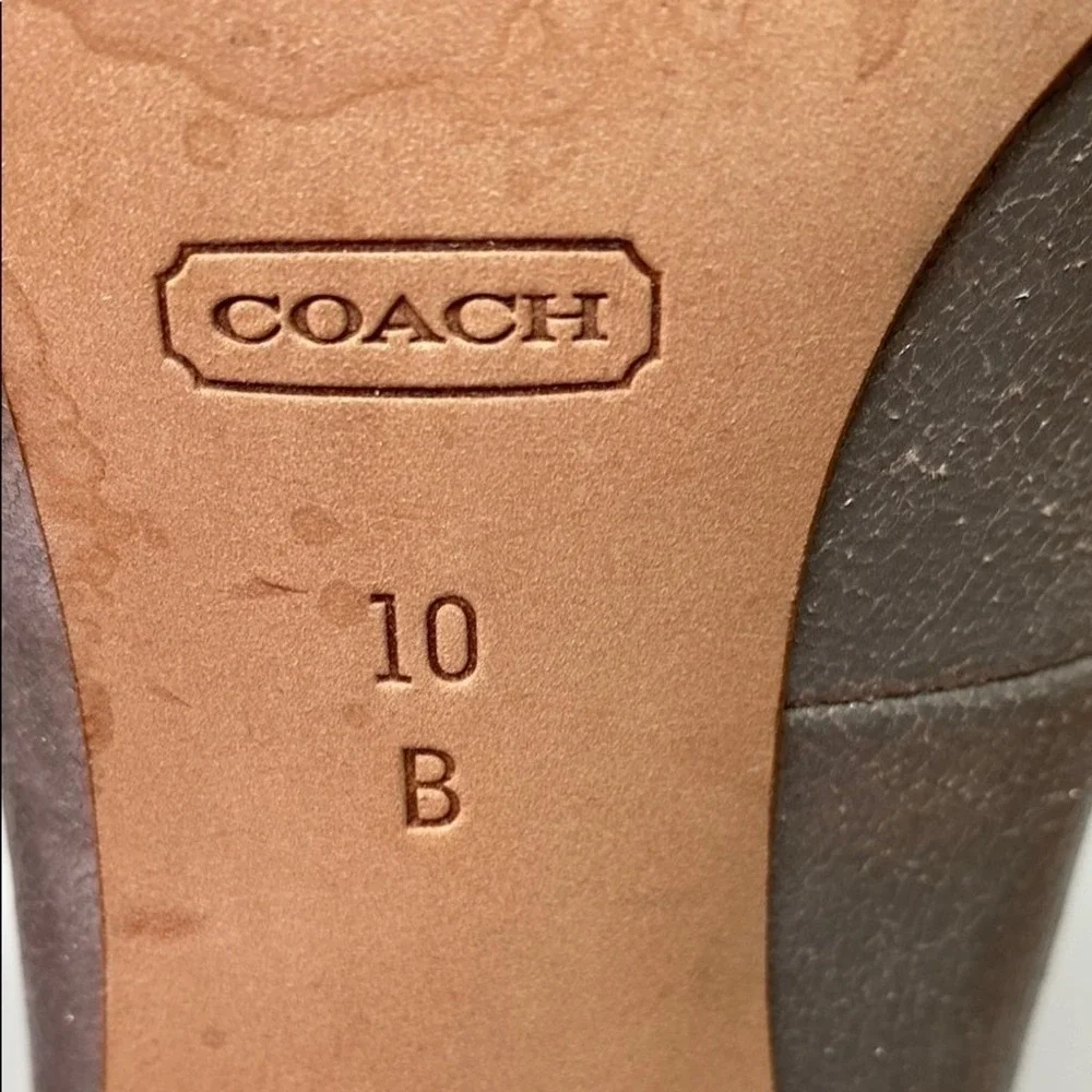 Coach Adina Crackled Metallic Champagne Leather Pointed‎ Toe Pumps Shimmer Sz 10